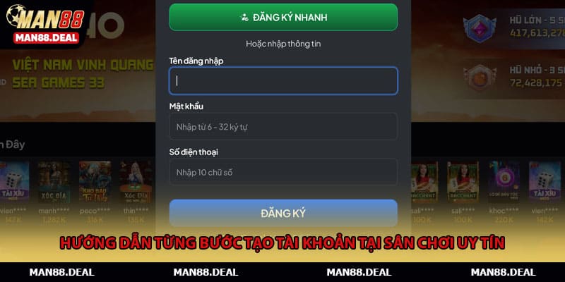 Hướng dẫn từng bước tạo tài khoản tại sân chơi uy tín