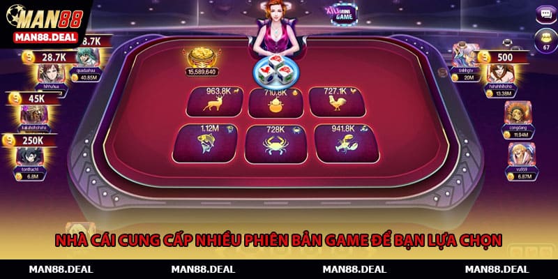 Nhà cái cung cấp nhiều phiên bản game để bạn lựa chọn